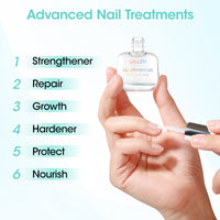 Gellen 15ml Nail Strengthener, Air Dry Clear Finish Nail Growth Strengthener for Thin Weak and Damaged Nails Repair Solution with Protein Keratin Calcium Nourish Nail Care Treatment, Unscented