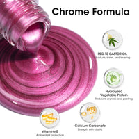 Gellen Nail Polish, Quick Dry 3 Colors Metallic Magenta Purple & Base Top Strengthener 3-in-1 Nail Polish Set Xmas Halloween Nail Polish Gift for Women Home Nail Art, No UV Light Needed, 0.33 Fl.oz