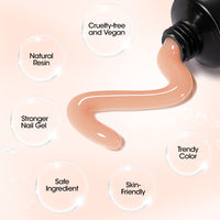Gellen Poly Gel Nail Extension Gel, 60g Natural Nude Builder Nail Gel Long Lasting Trendy Nail Art Design for Salon Manicure Beginner Easy DIY