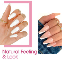 Gellen Medium Coffin Fake Nail Tips for Press on Nails, 504Pcs Soft Gel Tips for Nail Extensions Full Cover Pre-shaped 12 Sizes Clear False Nails for Nail Art