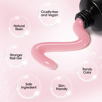 Gellen Poly Gel Nail Extension Gel, 60g Pink Nude Builder Nail Gel Long Lasting Trendy Nail Art Design for Salon Manicure Beginner Easy DIY
