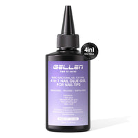 Gellen 100ML Nail Glue Gel for Nail Tips, 4-in-1 UV Light Needed Nail Gel As Base Gel, As Rhinestone Glue for Nail Art, As Nail Tips Glue for Press on Acrylic and False Nails and As Strengthener Gel