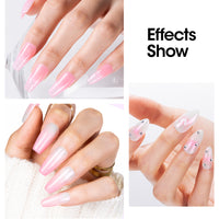 Gellen Gel Polish Chrome Nail Powder Kit - 1Pc 18ml Pink Gel Nail Polish and 1Pc Pearl Nail Chrome Powder, Iridescent Aurora Mirror Effect Pigment for Nail Polish Nail Art