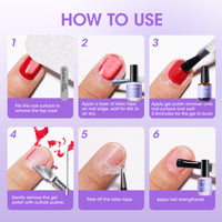 Gellen Gel Polish Remover Kit, 3-5 minutes Quick Removal, with Liquid Latex Tape Easy Peel Off & Nail Strengthener & Manicure Tools, No Need Wrapping or Soaking
