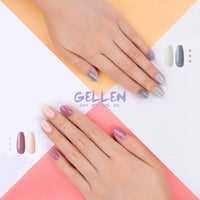 Gellen 6 Pcs Gel Nail Polish Kit - Nudes Grey Gel Polish Set Soak off LED Nail Lamp Light Nudes Gel Manicure Kit Gifts for Her