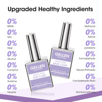 Gellen Hema-Free Gel Base and Top Coat Set, 2Pcs 20ML No Wipe Glossy Gel Top Coat, Clear UV Base Coat Gel Nail Polish, Soak Off Nail Lamp Gel Base Top Coat Nail Art Home Manicure