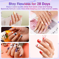 Gellen 71Pcs Gel Nail Polish Kit with 54W UV Light, 32Colors Mist & Sparkle All Seasons Hema-Free Gel Polish Set with 5pcs Functional Gel Top Base Coat, Nail Art Salon Manicure for Women