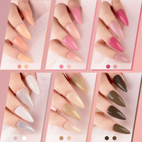 Candy Lover Dip Powder Nail Dip Powder Set, 12 Nail Dip Colors, Manicure Nail Art Dipping Powder Kit Creme Brulee Collection Nudes Pink Brown Nails Set