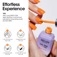 Gellen Gel Nail Polish, 18ml Orange Nail Polish Soak Off UV LED Nail Gel Polish Nail Art Manicure Salon at Home DIY Gel, Christmas Gifts for Women Girls