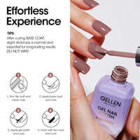 Gellen Gel Nail Polish, 18ml Gray Purple Nail Polish Soak Off UV LED Nail Gel Polish Nail Art Manicure Salon at Home DIY Gel, Christmas Gifts for Women Girls