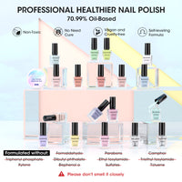 Nailshion Quick Air Dry Nail Polish Set, 16 Colors 10ML Macaron Nail Polish with Clear Base Top Coat and 35Pcs Remover Pads Spring Summer Regular Nail Lacquer Gift for Women Girls