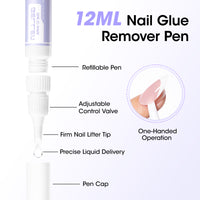 Gellen Lamp-Free Semi Solid Nail Glue for Press on Nails, Soak off Gel Nail Glue Remover for False Acrylic Nails, Super Strong Gel Glue Quick Removal Kit