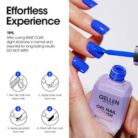 Gellen Gel Nail Polish, 18ml Electric Blue Nail Polish Soak Off UV LED Nail Gel Polish Nail Art Manicure Salon at Home DIY Gel, Christmas Gifts for Women Girls