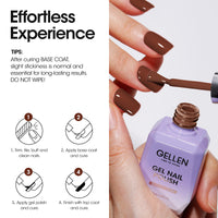 Gellen Gel Nail Polish, 18ml Brown Chocolate Nail Polish Soak Off UV LED Nail Gel Polish Nail Art Manicure Salon at Home DIY Gel, Christmas Gifts for Women Girls