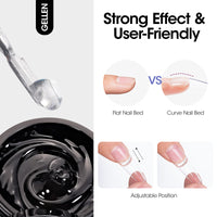 Gellen Nail Glue Gel for Fake Nails Tips, 1Pc 15g Solid Gel Nail Glue for Press ons Nails with 60ml Nail Glue Remover Set