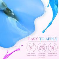 Perfect Summer Gel Nail Polish, 12 Colors Gel Polish Neon Rainbow Soak Off UV Nail Polish Gel, Manicure DIY Salon Nail Art Gift for Women Girls