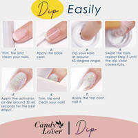 Candy Lover Dip Powder, 12 Colors Painted Dip Nail Powder Kit with Dust Brush and Nail File, Nail Art Spring Summer Series Dip Powder Nail Kit for Girls Women Manicure