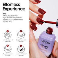 Gellen Gel Nail Polish, 18ml Burgundy Red Nail Polish Soak Off UV LED Nail Gel Polish Nail Art Manicure Salon at Home DIY Gel, Christmas Gifts for Women Girls