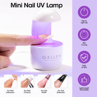 Gellen French Tips Gel Nail Kit - 240 Pcs Brown Almond, Salon Acrylic Nail Kits Including Gel Top Coat and Base Coat, UV Lamp, Solid Nail Glue Gel, Nail Charms for French Tip Manicure