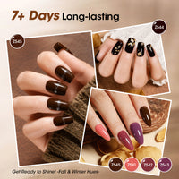 Gellen Quick Dry Nail Polish, 6Colors Wine Plum Dark Tone Gradient Collection Regular Nail Polish Set No UV Light Needed for Finger Toe & Fake Nails Home Salon DIY Nail Art