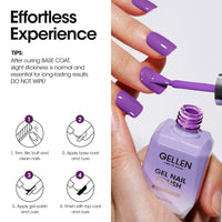 Gellen Gel Nail Polish, 18ml Purple Nail Polish Soak Off UV LED Nail Gel Polish Nail Art Manicure Salon at Home DIY Gel, Christmas Gifts for Women Girls