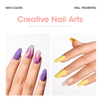 Gellen Gel Nail Polish Kit, Glossy Blue Yellow Purple Gel Polish, Soak off Gel Nail Kit for DIY Home Gel Manicure Set, 6 Colors Nail Polish Kit for Nail Art