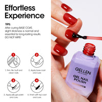 Gellen Jelly Gel Nail Polish, 18ML Sheer Hot Red Gel Polish UV Light Soak off Translucent Nail Polish Salon Manicure DIY Nail Art, Christmas Gifts for Women Girls