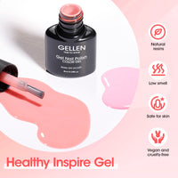 Gellen Jelly Gel Nail Polish, 6 Colors Sheer Milky White Pink Nude Gel Polish Set Translucent Neutral Soak off Nail Gel Kit for Women Nail Art Home Diy Manicure