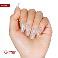 Gellen Red Gel Nail Polish and Sliver Glitter Gel Polish, 10ml Sparkle Silver Nail Polish Soak Off No Wipe UV Gel for Nail Art Salon Manicure DIY, Christmas Gifts for Women