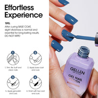 Gellen Gel Nail Polish, 18ml Haze Blue Nail Polish Soak Off UV LED Nail Gel Polish Nail Art Manicure Salon at Home DIY Gel, Christmas Gifts for Women Girls