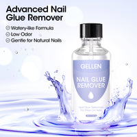 Gellen Nail Glue Remover for Press on Nails, 50ml Acetone-free Gentle Nail Glue Remover for Quick Dry Strong Nail Glue & Nail Polish & Fake Nail Tips Remover