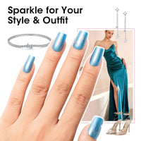 Gellen Nail Polish, Quick Dry 3 Colors Metallic Purple Blue & Base Top Strengthener 3-in-1 Nail Polish Set Xmas Halloween Nail Lacquer Set, Gift for Women Home Nail Art, No UV Light Needed, 0.33 Fl.oz