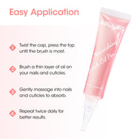 Gellen Cuticle Oil, Nourishing Nail Growth Oil Pen | Rich with Jojoba Oil & VE Soften Cuticles Strengthen Healthier-Looking Nails, Brush Applicator, Pro Care for Nails & Dry Hands, Strawberry Scent