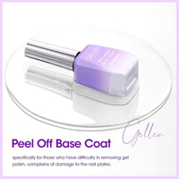Gellen Gel Peelable Base and Glossy Top Coat Set, 2Pcs 18ML No Wipe Glossy Gel Top Coat, Clear UV Base Coat Gel Nail Polish, Soak Off Gel Base Top Coat Nail Art