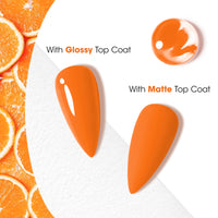 Gellen Gel Nail Polish, 18ml Orange Nail Polish Soak Off UV LED Nail Gel Polish Nail Art Manicure Salon at Home DIY Gel, Christmas Gifts for Women Girls