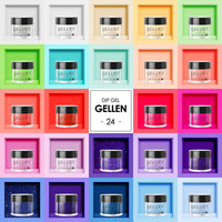 Gellen Dip Powder Nail Kit, 24 Colors Bright Red Pink Purple Glitter Dip Nail Powder Kit, Nail Art All Season Series Dip Powder Set DIY Salon Home Gift for Women