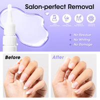 Gellen Lamp-Free Semi Solid Nail Glue for Press on Nails, Soak off Gel Nail Glue Remover for False Acrylic Nails, Super Strong Gel Glue Quick Removal Kit