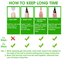 Gellen Nail Polish, Quick Air Dry 6 Colors Nail Lacquer Set Summer Emerald Green Trendy Nail Polish Kit for Nail Manicure DIY Art Home, No UV Light Needed, 0.33 oz Each Bottle
