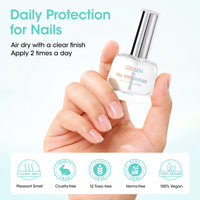 Gellen 15ml Nail Strengthener, Air Dry Clear Finish Nail Growth Strengthener for Thin Weak and Damaged Nails Repair Solution with Protein Keratin Calcium Nourish Nail Care Treatment, Unscented