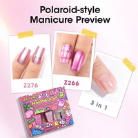 Gellen Nail Polish, Quick Dry 3 Colors Metallic Magenta Purple & Base Top Strengthener 3-in-1 Nail Polish Set Xmas Halloween Nail Polish Gift for Women Home Nail Art, No UV Light Needed, 0.33 Fl.oz