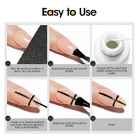 Gellen Gel Liner Nail Polish, 2 Colors Black White Nail Art Gel Nail Polish Set, Gel Polish Soak Off UV Cure Gel Built Thin Nail Brush Christmas Gifts for Women