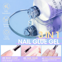 Gellen Gel Nail Kit, Nail Tips and Glue Gel Kit with Base & Top Coat & 5 In 1 Nail Glue Gel, 240Pcs Clear Coffin Fake Nails Tips and UV Nail Lamp, Fast False Nails Extension Manicure Set