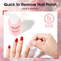Gellen Nail Polish Remover, 180ML Non Acetone Gentle Nail Polish Remover for Regular Nail Polish, Berry Scent Nail Polish Remover with Easy Push-down Pump, 6.34 fl oz