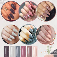 Gellen 6 Pcs Gel Nail Polish Kit - Nudes Grey Gel Polish Set Soak off LED Nail Lamp Light Nudes Gel Manicure Kit Gifts for Her