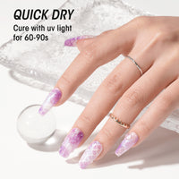 Gellen Pearl Gel Nail Polish, 6 Colors Glitter White Pink Purple Blue Red Light Purple Pearl Shimmer Mermaid Gel Polish Pearlescent Shell Nail Gel Polish Set Swirl Thread Effect Nail Drawing Gel