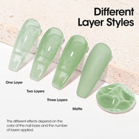 Gellen Jelly Gel Nail Polish, 18ML Sheer Pale Green Gel Polish UV Light Soak off Translucent Nail Polish Salon Manicure DIY Nail Art, Christmas Gifts for Women Girls