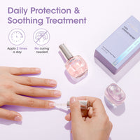 Gellen 15ml Nail Strengthener, Air Dry Clear Finish Nail Growth Strengthener for Thin Weak and Damaged Nails Repair Solution with Protein Keratin Calcium Nourish Nail Care Treatment, Lavender Scented