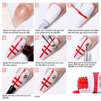 Gellen Gel Liner Nail Polish, 12 Colors Sweet Candy Girly Color Nail Art Gel Nail Polish Set, Gel Polish Soak Off UV Cure Gel Built Thin Nail Brush Christmas Gifts for Women