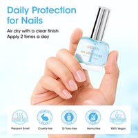 Gellen 15ml Nail Strengthener, Air Dry Clear Finish Nail Growth Strengthener for Thin Weak and Damaged Nails Repair Solution with Protein Keratin Calcium Nourish Nail Care Treatment, Ocean Scented