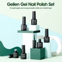 Gellen Green Gel Nail Polish, 6 Colors Sage Green Misty Gray Baby Blue Gel Polish Set Forest Green Lime Olive Soak Off Nail Gel Kit for Fall Winter Nail Art Home Diy Manicure